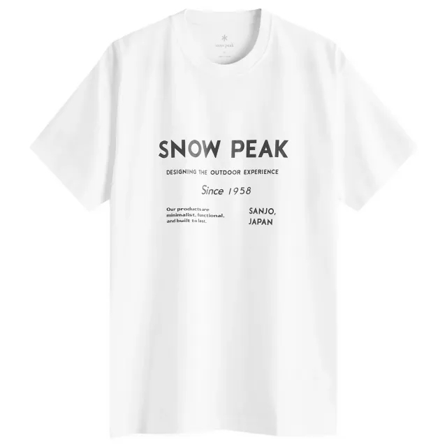 Snow Peak Men's Typography Logo T-Shirt White