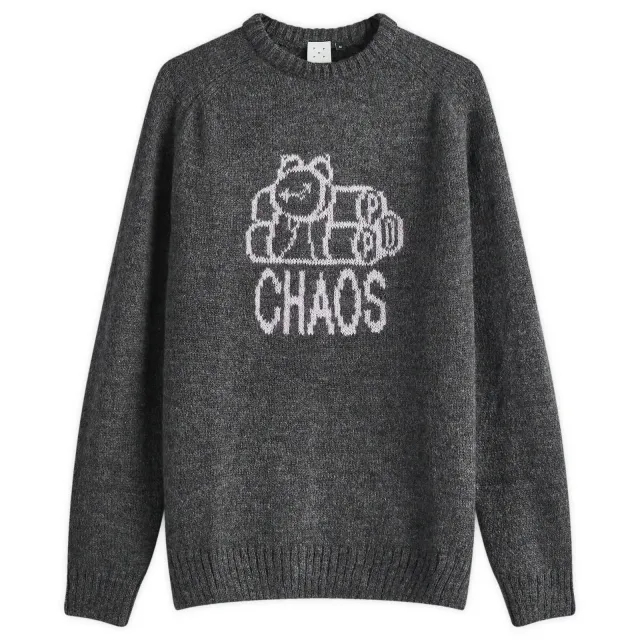 Pop Trading Company Men's Chaos Knit Crew Anthracite