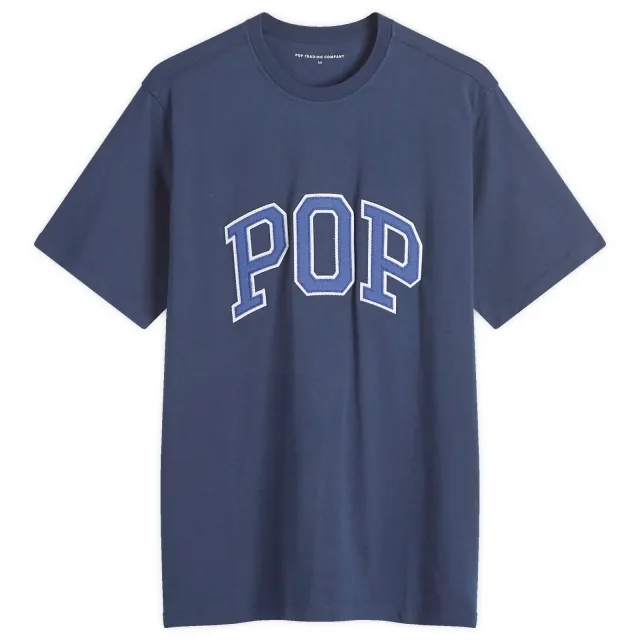 Pop Trading Company Men's Arch Logo T-Shirt Navy