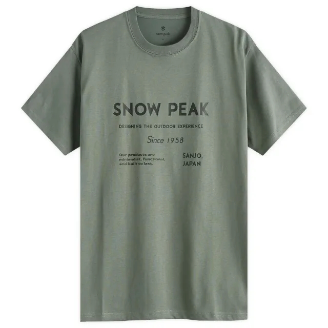 Snow Peak Men's Typography Logo T-Shirt Foliage
