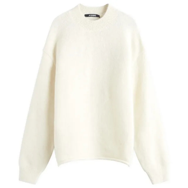 Jacquemus Men's Back Logo Crew Jumper Light Beige