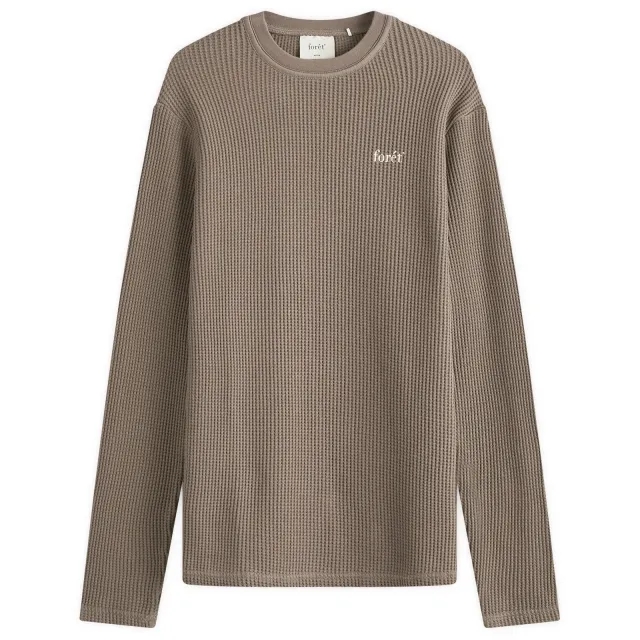 Foret Men's Still Waffle Long Sleeve T-Shirt Cold Brown