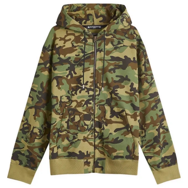 MASTERMIND WORLD Men's Camo Full Zip Hoodie Woodland