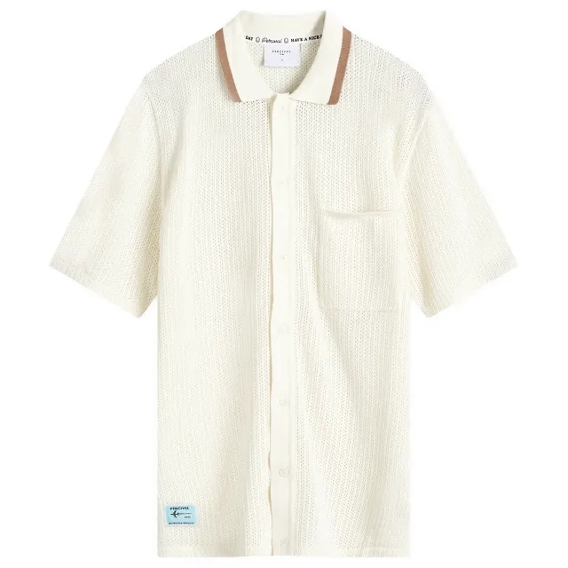 Percival Men's Alfie Knitted Polo Shirt Neutrals