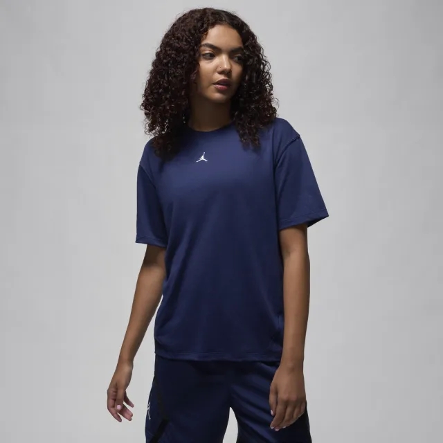 Nike Jordan Sport Women's Diamond Short-Sleeve Top - Blue - Polyester/Cotton/Rayon