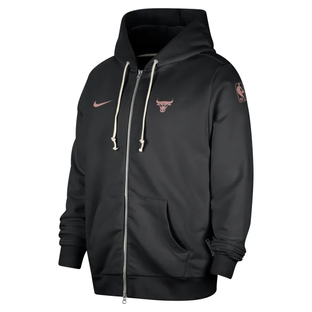 Chicago Bulls﻿﻿ Standard Issue Men's Nike Dri-FIT Full-Zip Hoodie - Black - Polyester/Cotton