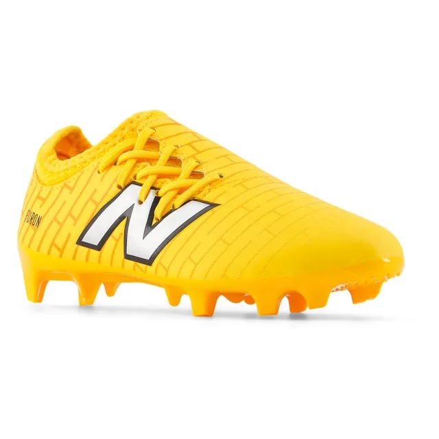 New Balance Kids' Furon Dispatch Junior FG V7+ in Orange/Grey/Black Synthetic