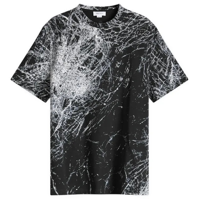 Alexander McQueen Men's Smashed Glass Print T-Shirt Black