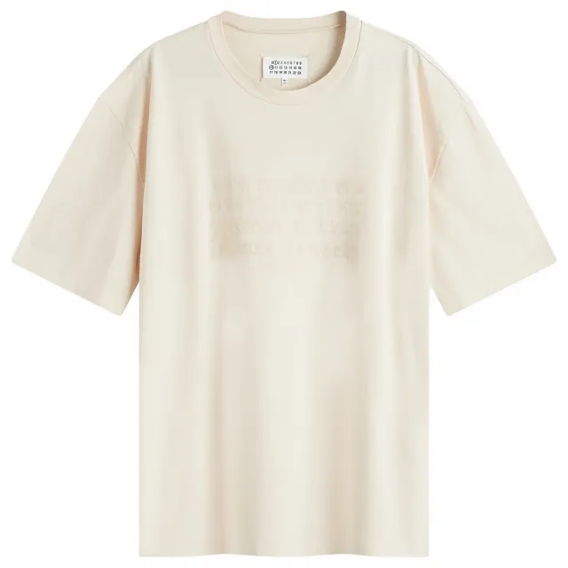 Maison Margiela Men's Number Embroidery T-Shirt Beige