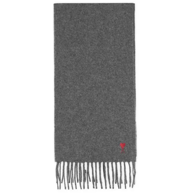 AMI Paris Men's A Heart Scarf Dark Grey