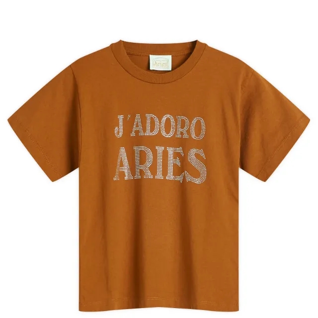 Aries Women's Baby Fit J'Adoro Diamante T-Shirt Brown