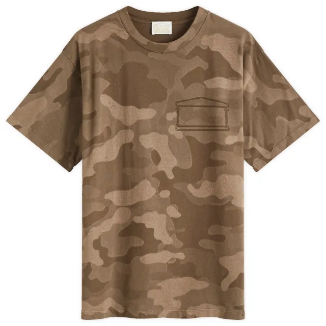 Aries Men's Aged Camo Temple T-Shirt Dark Olive