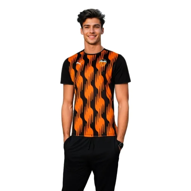 Valencia Pre-Match Shirt (Black) 2024-2025 Men's Made By: Puma