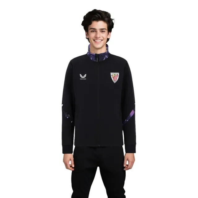 Athletic Bilbao Matchday Anthem Jacket (Black) 2024-2025 Men's Size: Small Made By: Castore