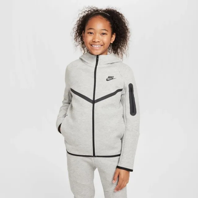 Nike Junior Tech Fleece Full Zip Hoodie - Grey - Size M/B - Grey