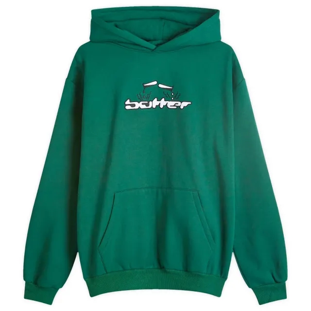 Butter Goods Men's Corrosive Applique Hoodie Forest Green