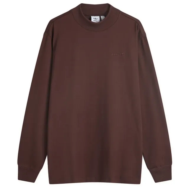 Adidas Men's Long Sleeve Mock Neck Shadow Brown