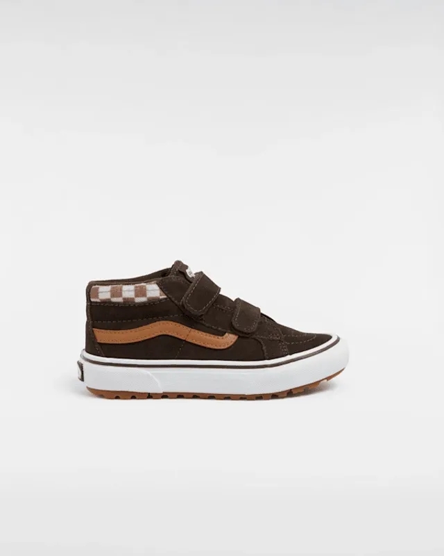Vans - Kids Mte Sk8-Mid Reissue Hook And Loop Shoes (4-8 Years), Brown