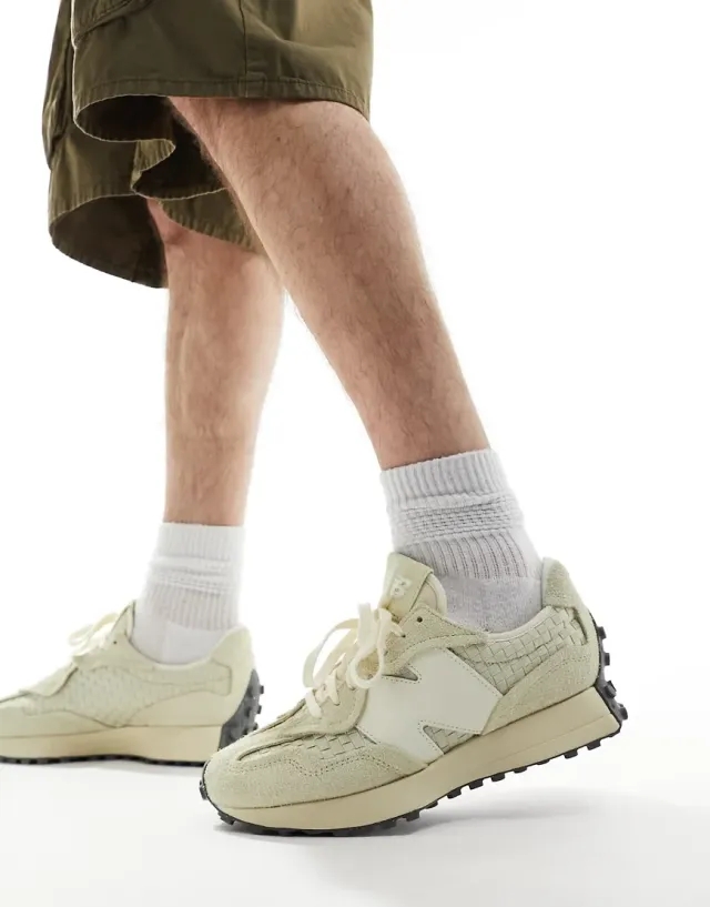 New Balance Unisex 327 in Beige Suede/Mesh