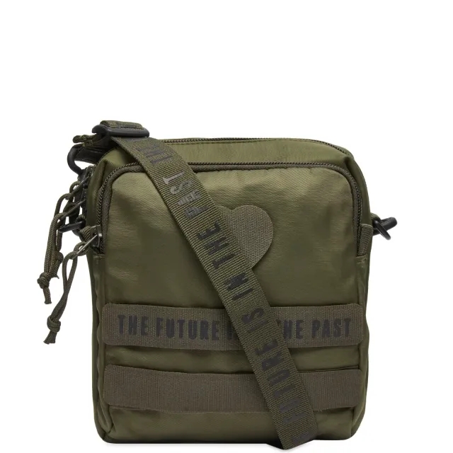 Human Made Men's Military Larher Pouch Bag Olive