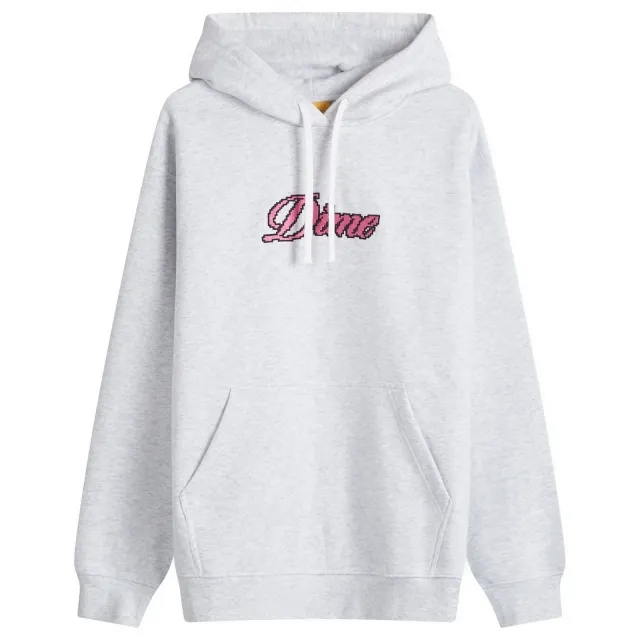 Dime Men's Pixel Cursive Hoodie Ash