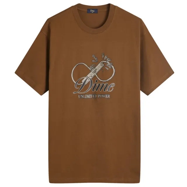 Dime Men's Cursive Power T-Shirt Dark Brown