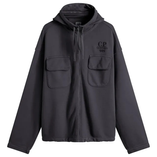 C.P. Company Men's Hooded Utility Sweatshirt Black Sand