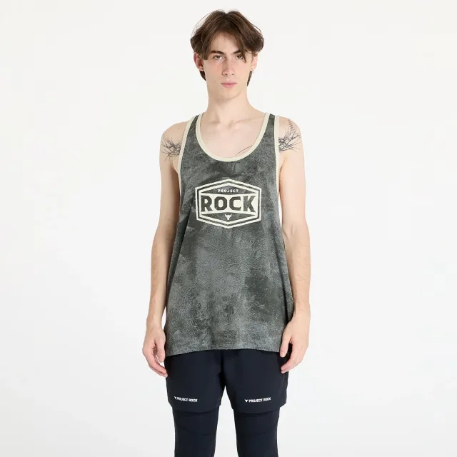Tank Top Under Armour Project Rock Racer Tank Tools Top Clay Green/ Silt Xxl