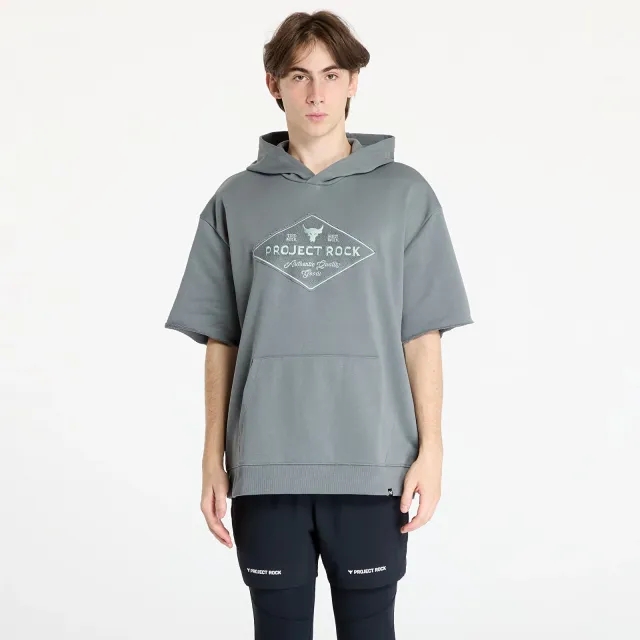 Under Armour Men's Project Rock Heavyweight Tools Of The Trade Short Sleeve Hoodie Clay Green / Clay Green XXL