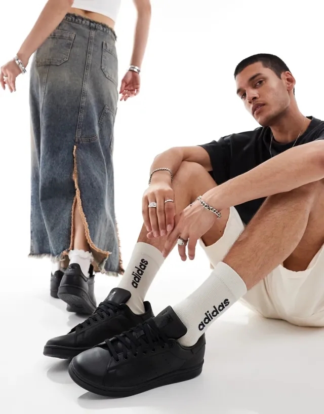 adidas Originals Stan Smith Shoes - Black - Kids