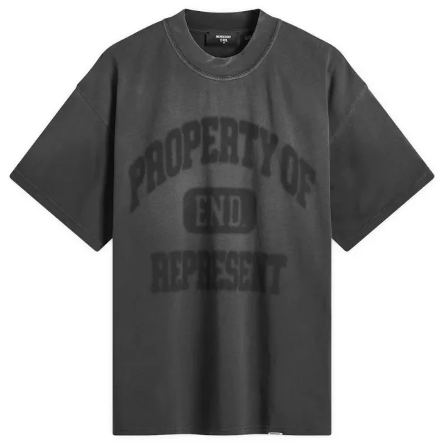 END. x Represent Property Of T-Shirt Stained Black