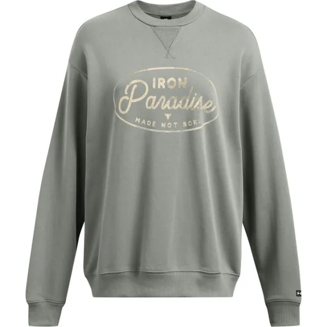 Under Armour Women's Project Rock Heavyweight Tools Of The Trade Crew Clay Green / Black XS