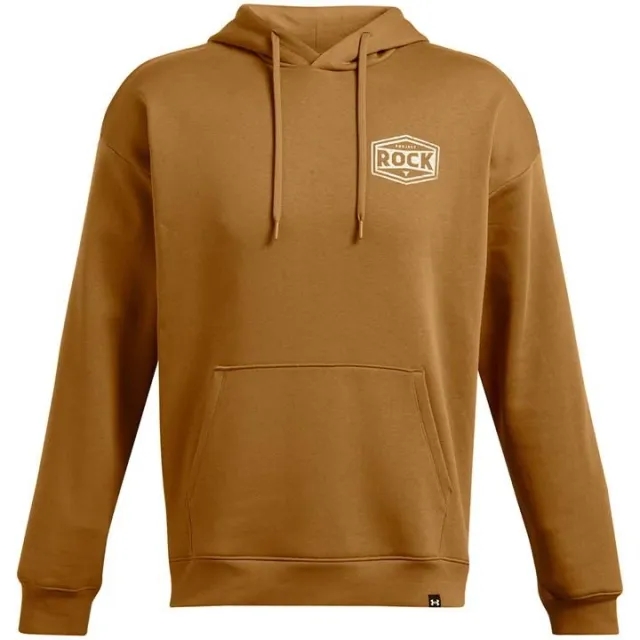 Under Armour Men's Project Rock Icon Fleece Hoodie Yellow Ochre / Silt XL