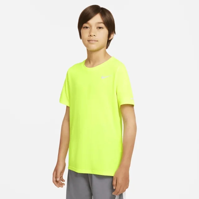 Nike Junior Dri-FIT Miler T-Shirt - Yellow - Size XL/B - Yellow