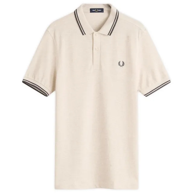 Fred Perry Twin Tipped Polo Shirt In Off White