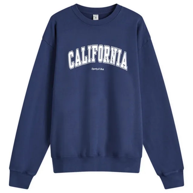 Sweatshirt Sporty & Rich California Crewneck Unisex Navy/ White Xs