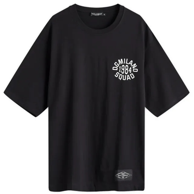 Dolce & Gabbana Men's Chest College Logo T-Shirt Black
