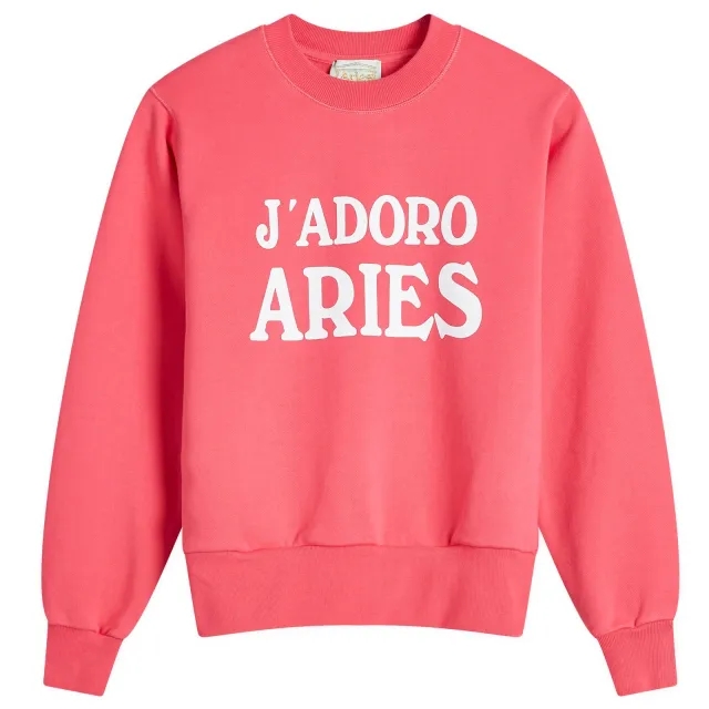 Aries Women's Baby Fit J'Adoro Sweatshirt Magenta