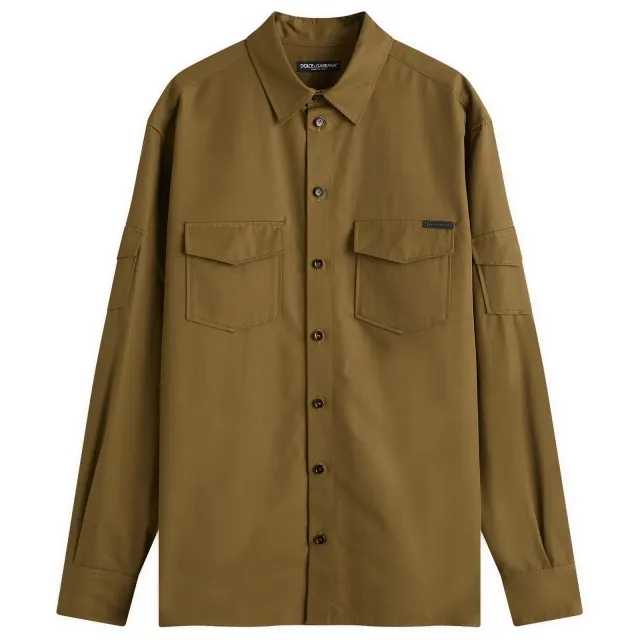 Dolce & Gabbana Men's Military Pocket Shirt Olive