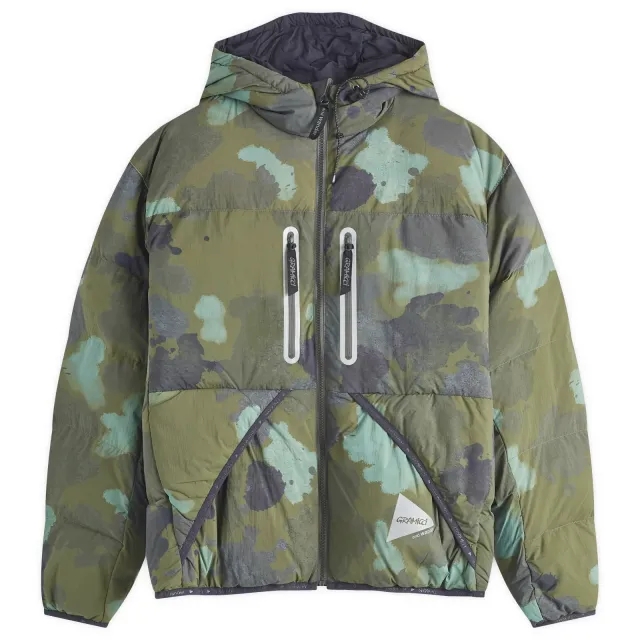 Gramicci Men's x and wander Down Jacket Camo