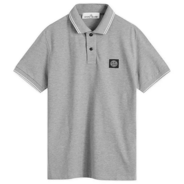 Stone Island Men's Patch Polo Melange Grey