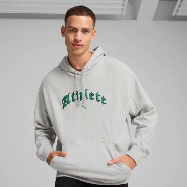 PUMA Graphics athlete Hoodie Men, Light Grey Heather