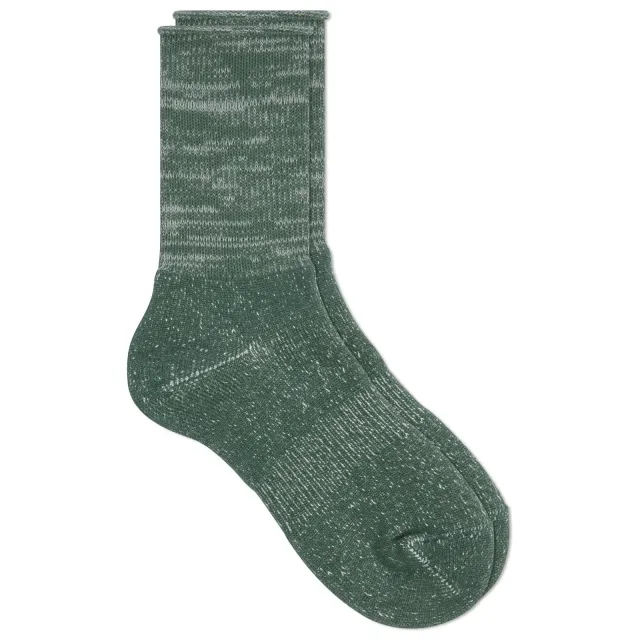 Rototo Washi Pile Crew Socks Green