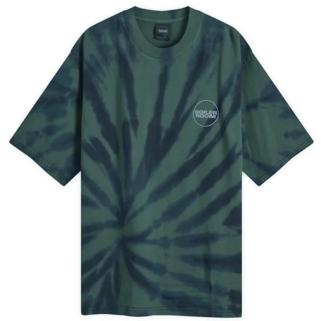 Boiler Room Men's Tie Dye Logo T-Shirt Green