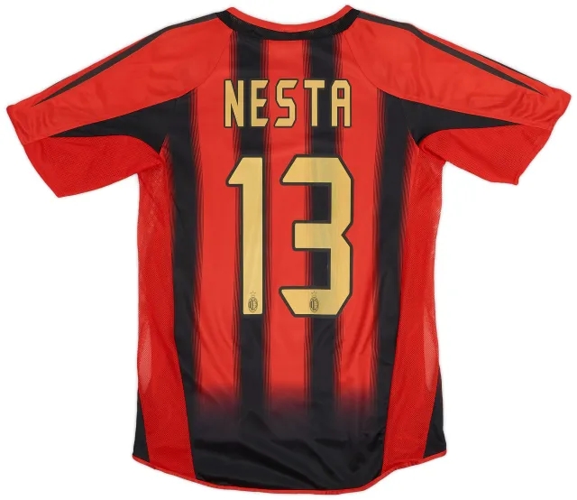 adidas 2004-05 AC Milan Home Shirt Nesta #13 - 8/10 - (S)