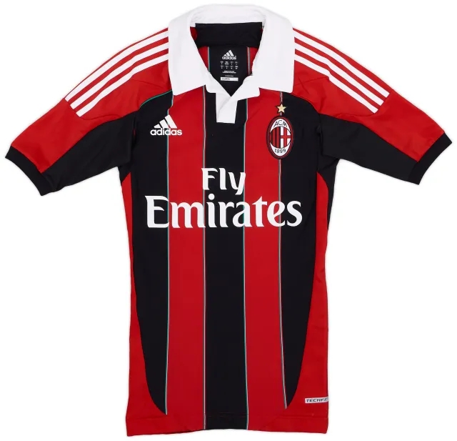 adidas 2012-13 AC Milan Authentic TechFit Home Shirt - 8/10 - (S)