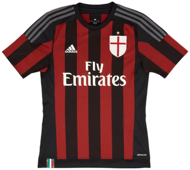 adidas 2015-16 AC Milan Home Shirt - 9/10 - (S)