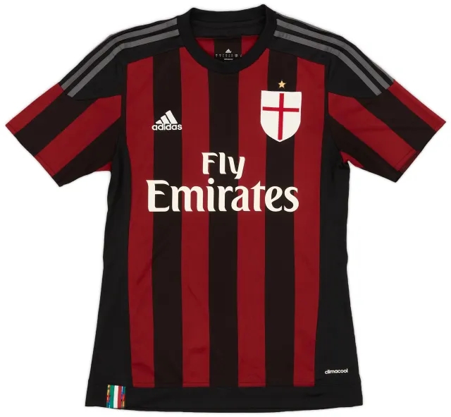 adidas 2015-16 AC Milan Home Shirt - 9/10 - (S)