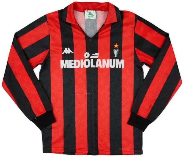 Kappa 1988-89 AC Milan Home L/S Shirt - 6/10 - (M)