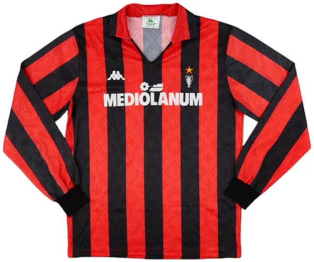 Kappa 1988-89 AC Milan Home L/S Shirt - 8/10 - (L)